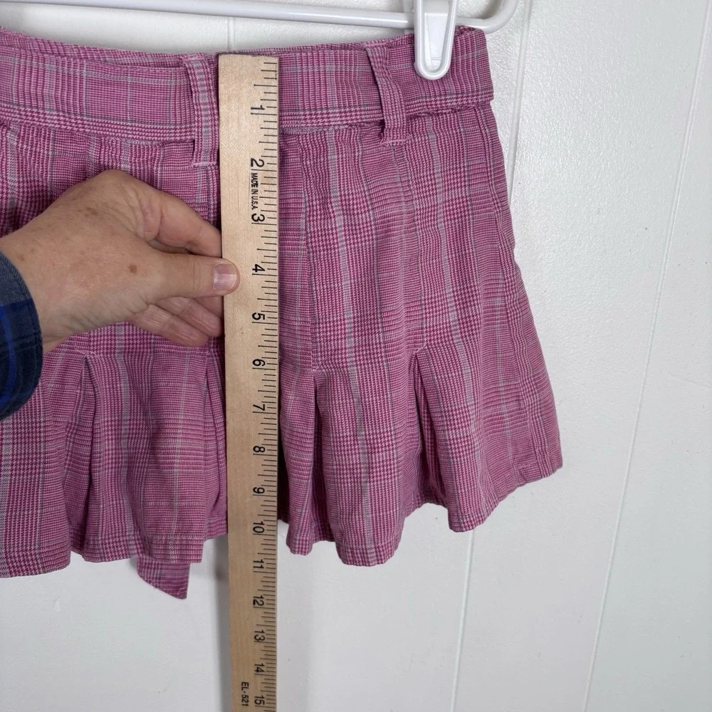 VTG Y2K Cherokee Pink Plaid Skirt Skort Shorts Pleated Girls Sz‎ 6-6X Adjustable